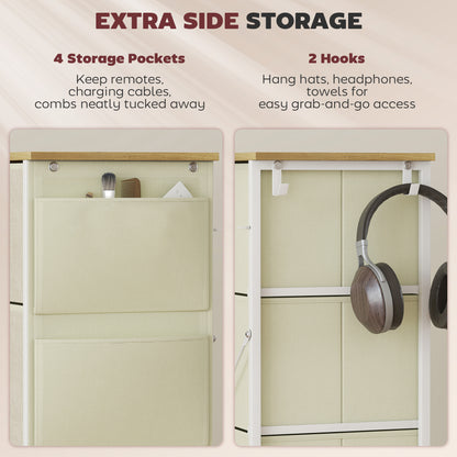 Chest of Four Fabric Drawers - Beige