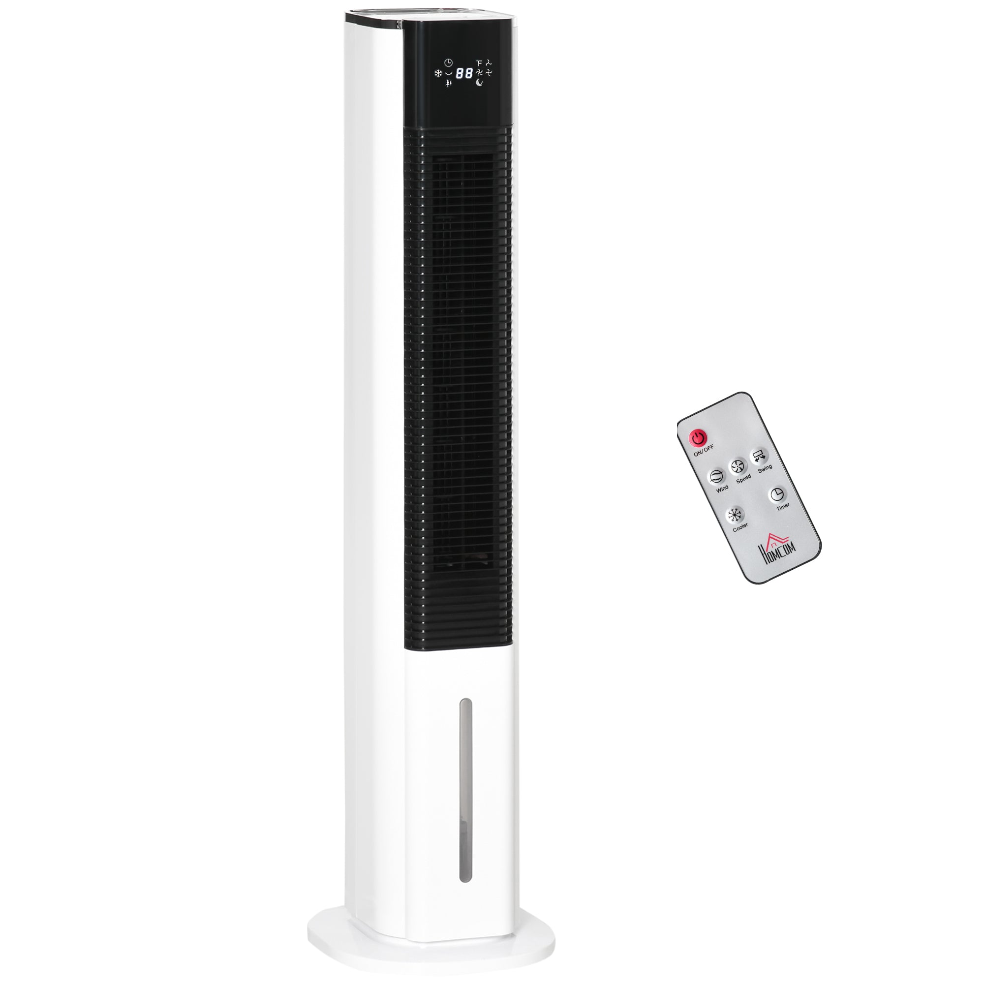 Portable Air Cooler, 6L Tank Humidifier Evaporative Ice Cooling Fan Water Conditioner Unit with 3 Modes, 3 Speed, Remote, Timer, Oscillating for Home Bedroom, White