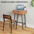 HOMCOM Vanity Desk with Flip-Up Mirror, Industrial Dressing Table with 16 Small Compartments for Bedroom, Natural Wood Effect