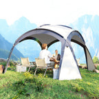 Outsunny Gazebo Party Tent, 3.5x3.5m-Cream/Blue