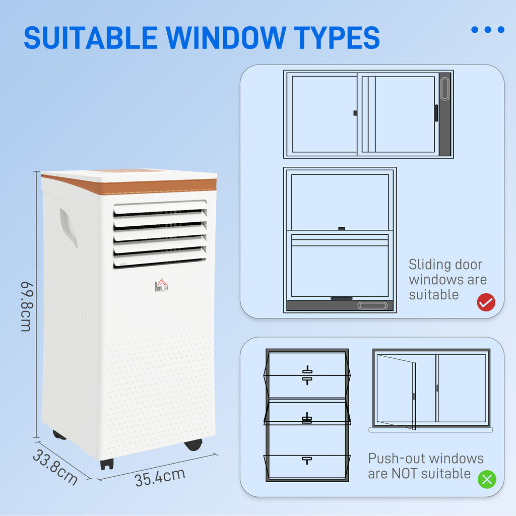 9000 BTU Air Conditioning Unit, 3-in-1 Portable Air Conditioner, Dehumidifier, Cooling Fan with Remote, LED Display, 2 Speeds, 24H Timer, Window Venting Kit, 28m²