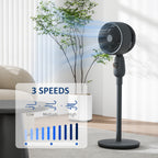 Pedestal Fan, Powerful Air Circulator, 36 Inch Floor Standing Fan with 3 Speed Settings, 70° Oscillating for Bedroom, Home and Office, Grey
