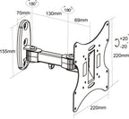ProperAV TV Wall Bracket (23" - 43" / 30kg Capacity / VESA Max. 200x200) - Black