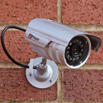 ProperAV Dummy CCTV Outdoor Fake Security Camera - Pack of 2