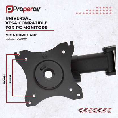 ProperAV Desk Monitor Mount 17" - 34" Swing Arm VESA Max 100x100