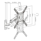 ProperAV TV Wall Bracket (23" - 49" / 15kg Capacity / VESA Max. 400x400) - Black