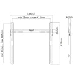 ProperAV Flat TV Wall Bracket (32" - 55" / 40kg Capacity / VESA Max. 400x400) - Black