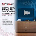 ProperAV TV Wall Bracket (13" - 28" / 15kg Capacity / VESA Max. 100x100)