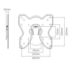 ProperAV Flat TV Wall Bracket (23" - 43" / 25kg Capacity / VESA Max. 200x200) - Black