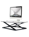 ProperAV Stand Up Desk Converter with Gas Spring Lift & Variable Height Settings - White