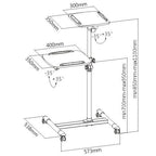 ProperAV Mobile Desk Workstation & Projector Stand - White