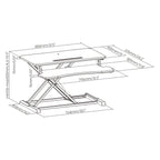 ProperAV Two Tier Worktop Stand Up Desk Converter with Gas Spring Lift & Variable Height Settings - Black
