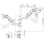 ProperAV Desk Monitor Mount 17" - 32" Extra Height Dual Articulated Swing Arm VESA Max 100x100