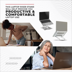 ProperAV Aluminium Construction Fully Adjustable Laptop or Tablet Stand - Silver