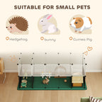 PawHut Pet Playpen with Waterproof Mat, DIY Small Animal Enclosure 34 Panels, Indoor/Outdoor Metal Pet Fence for Guinea Pigs