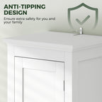 kleankin Tall Bathroom Storage Unit, Slim Bathroom Cabinet with Adjustable Shelves and Double Door, White