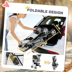 PawHut Dog Pram, Pet Stroller with Reflective Strips, Foldable Cat Stroller with 360° Swivel Wheels, Grey