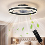 Ceiling Fan with Light and Remote, LED Mount Ceiling Fan with 3 Colour Temperatures, 6 Speed, 50 cm, Black
