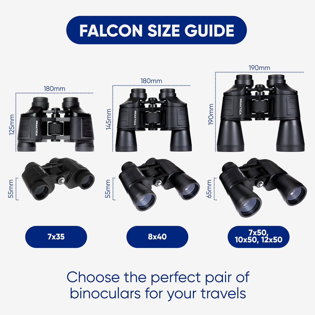 PRAKTICA Falcon 8x40mm Wide Angle Porro Prism Field Binoculars - Sand