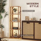 Four-Shelf Floor Lamp - Rustic Brown