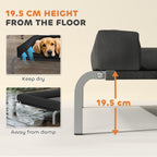 PawHut Elevated Dog Bed with Removable Bolsters, Raised Dog Bed for Large Breeds, Portable Indoor & Outdoor Pet Cots, Black
