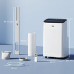 14000 BTU Mobile Air Conditioner for Room up to 35m², Smart Home WiFi Compatible, with Dehumidifier, Fan, 24H Timer