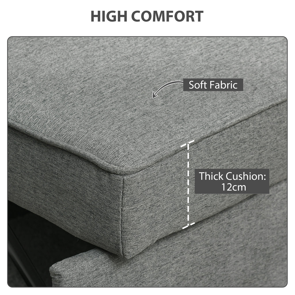 HOMCOM Double Sofa Bed Click Clack Sofa Bed Pull Out Bed with Adjustable Backrest for Living Room and Bedroom Grey