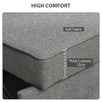 HOMCOM Double Sofa Bed Click Clack Sofa Bed Pull Out Bed with Adjustable Backrest for Living Room and Bedroom Grey