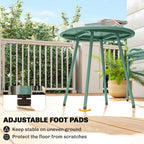Outsunny 3 Piece Rattan Bistro Set, Outdoor Garden Furniture Set with 2 Chairs, Round Coffee Table for Patio, Balcony, Green