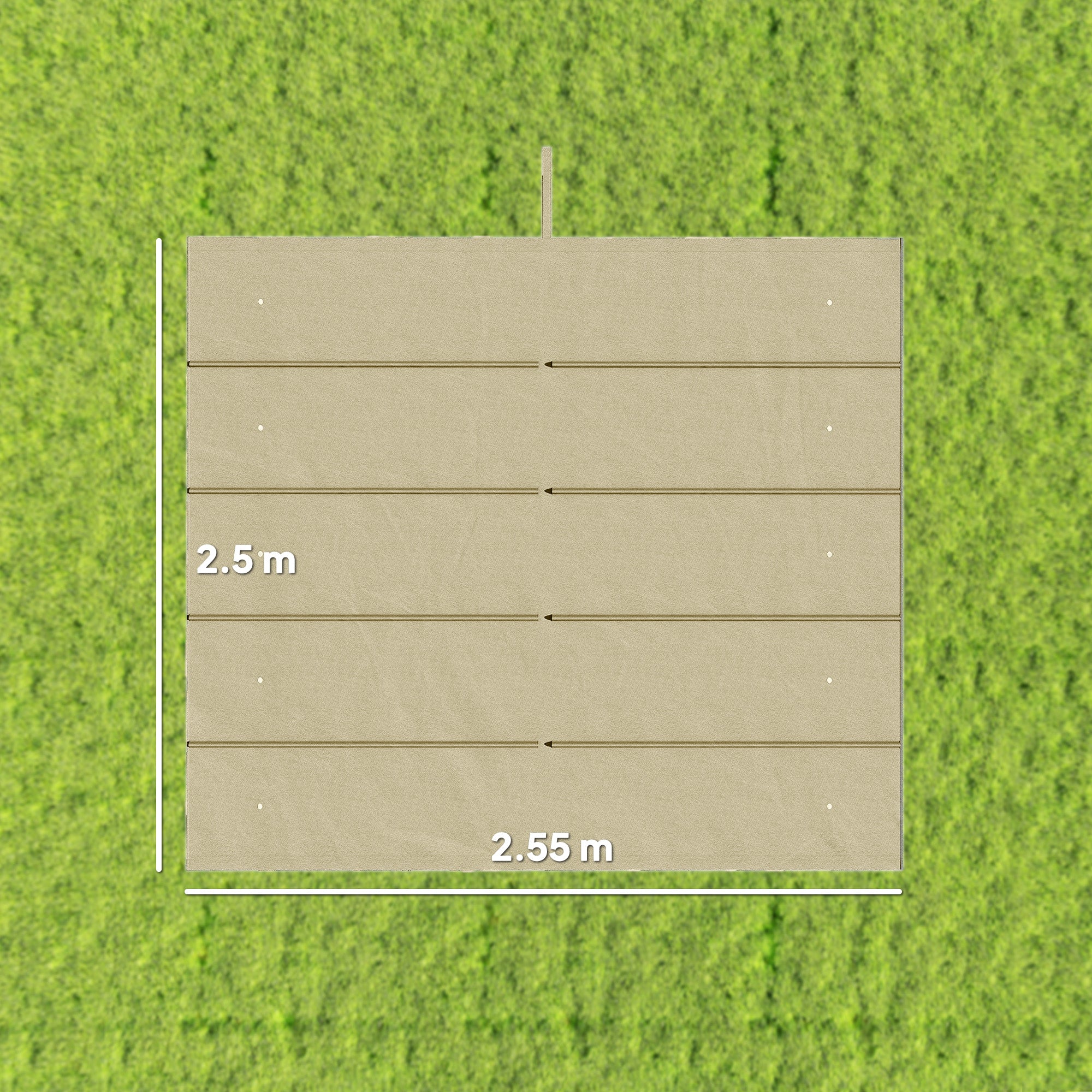 Outsunny Retractable Pergola Cover, 2.55 x 2.5 m Replacement Canopy Fabric for 3 x 3 m Frame, Roof Top Only, Beige