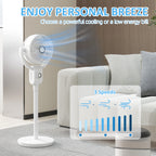 Pedestal Air Circulation Fan with Oscillating, White
