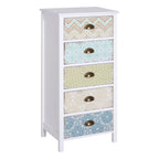 HOMCOM Chest of 5 Drawers Bedside Cabinet Side Storage Chest Entryway Living Room Bedroom Furniture Organizer Unit