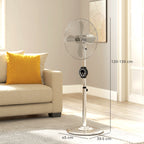 16" Metal Pedestal Fan with Oscillating, Adjustable Height - Silver Tone