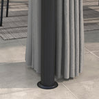 Outsunny 3 x 3(m) Patio Gazebo Canopy Garden Pavilion Tent Shelter Marquee with 2 Tier Roof, Netting and Curtains, Light Grey