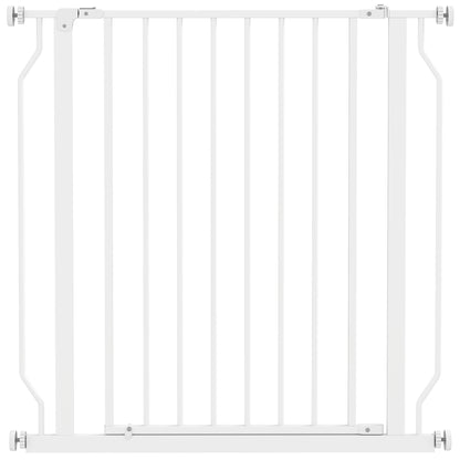 PawHut Extra Wide Dog Gate, with Door Pressure, for Doorways, Hallways, Staircases - White