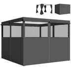 Outsunny 4 Pack Replacement Gazebo Curtains Privacy Panel for Most 3 x 3 m Gazebo, Outdoor Shelter Sidewalls, Dark Grey