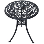 Outsunny 3 Pcs Aluminium Bistro Set Garden Furniture Dining Table Chairs Antique Outdoor Seat Patio Seater Black
