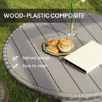 Outsunny 90 cm Wood-Effect Rattan Garden Table - Grey
