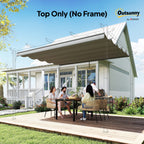 Outsunny Retractable Pergola Cover, 3.5 x 2.6 m Replacement Canopy Fabric for 4 x 3 m Frame, Roof Top Only, Light Grey