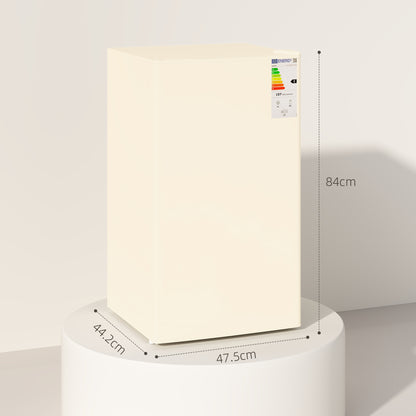 Under Counter Fridge, 91L Small Fridge with Chiller Box, Removable Shelf, Reversible Door, Adjustable Legs, Mini Refrigerator, Beige