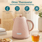 1.7L 3000W Fast Boil Kettle & 2 Slice Toaster Set, Kettle and Toaster Set with Auto Shut Off, Browning Controls, Light Pink