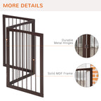 PawHut 3 Panel Stair Gate Foldable Dog Door Gate Indoor Free Standing Safety Gate Pet Barrier 76cm Height