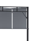 Outsunny 3 x 3(m) Steel Pergola Gazebo with Sliding Roof, Garden Gazebo Canopy Sun Shade Shelter for Outdoor, Deck, Patio, Dark Grey