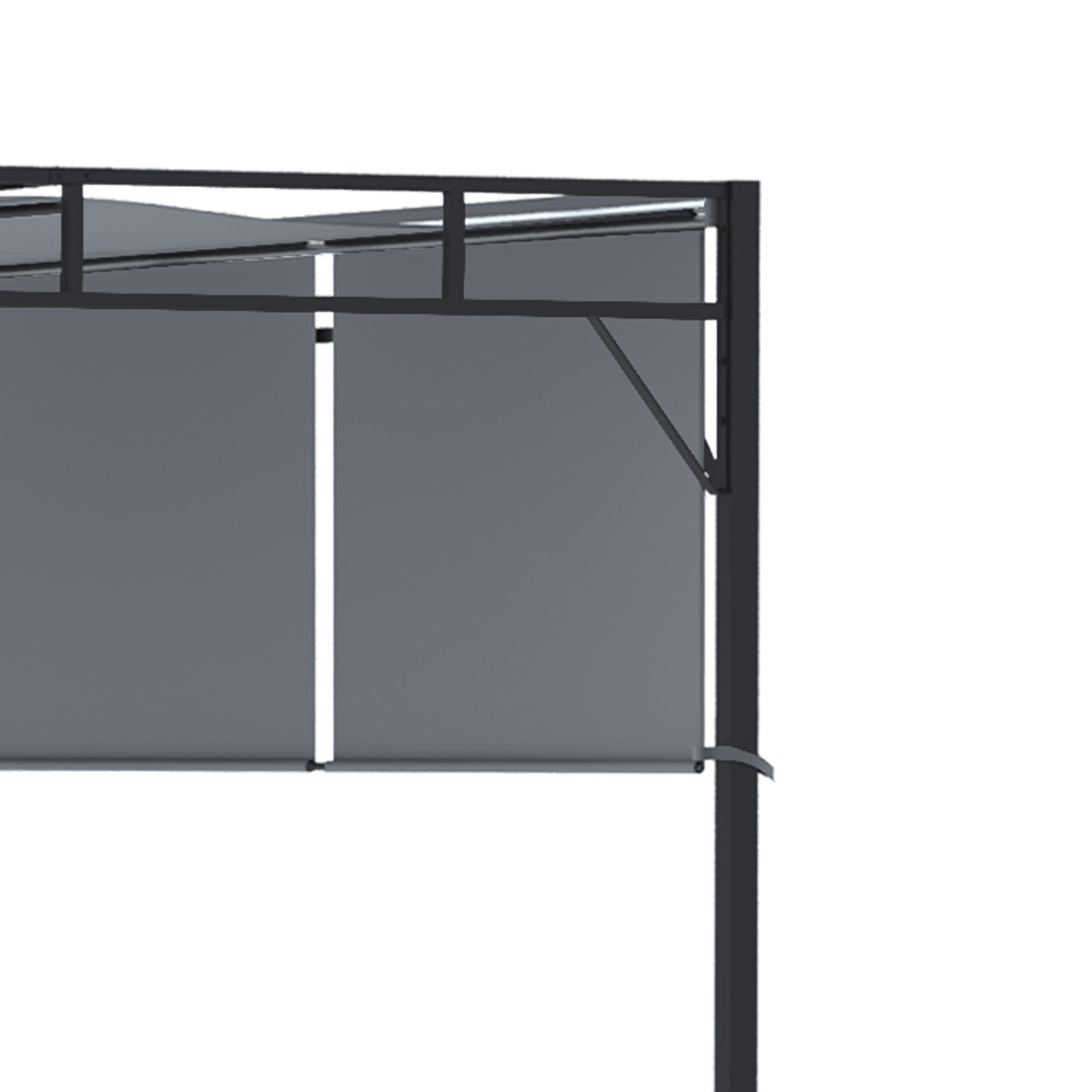 Outsunny 3 x 3(m) Steel Pergola Gazebo with Sliding Roof, Garden Gazebo Canopy Sun Shade Shelter for Outdoor, Deck, Patio, Dark Grey