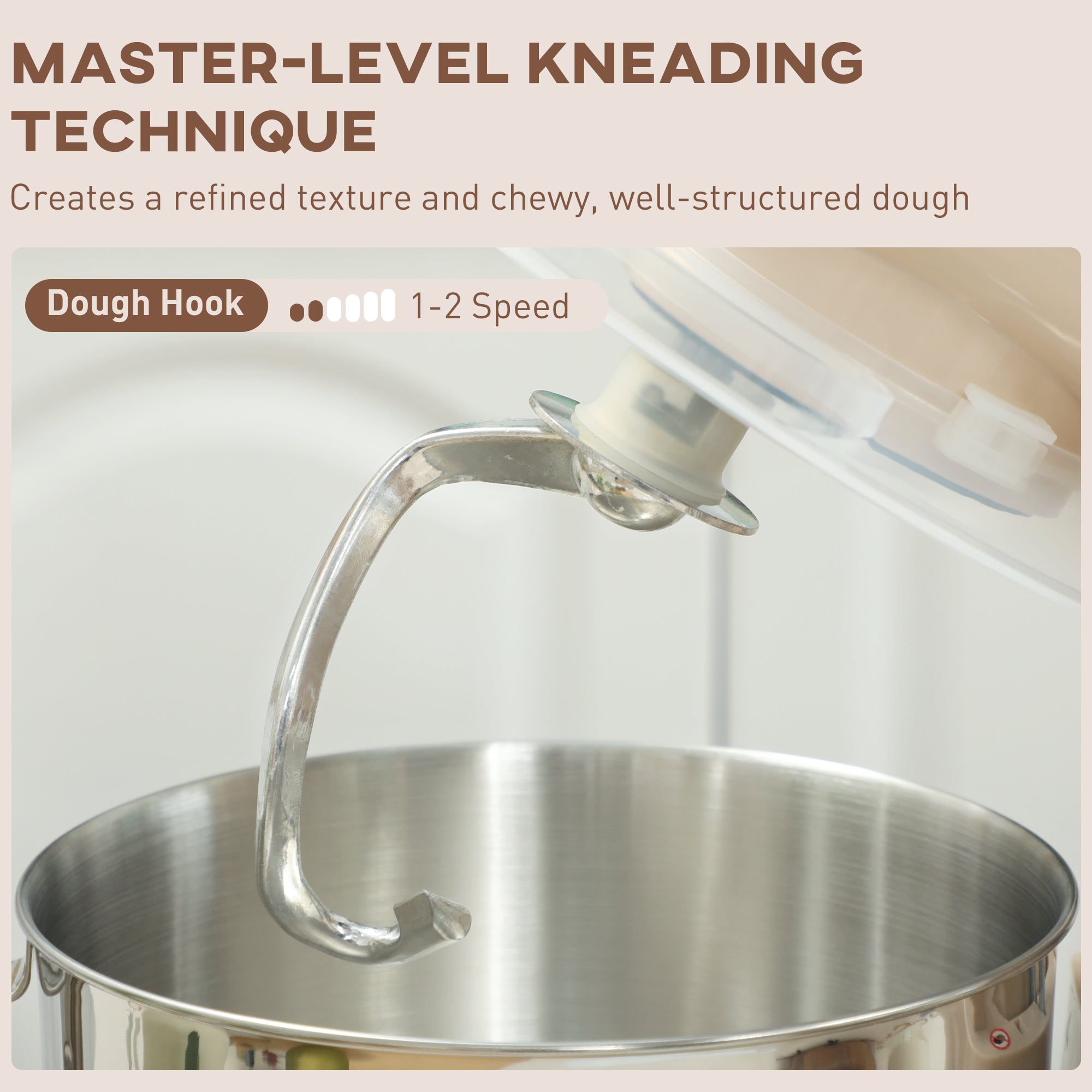 1300W Kitchen Stand Mixer, with Accessories - Beige