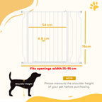 PawHut Wide Dog Safety Gate, with Door Pressure, for Doorways, Hallways, Staircases - White
