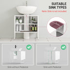 HOMCOM Bathroom Vanity Unit, Under Sink Storage Cabinet with Soft-Close Doors for Basin without or with Pedestal, White