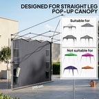 Outsunny 195 x 295cm Replacement Gazebo Sidewall - Grey