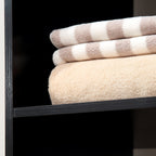 Open Wardrobe on Wheels, Bedroom Wardrobe with Clothes Hanging Rail, 3 Storage Shelves, Mobile Garment Rack for Cloakroom, Hallway, Black