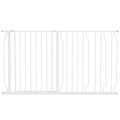 PawHut Extra Wide Dog Safety Gate, with Door Pressure, for Doorways, Hallways, Staircases - White
